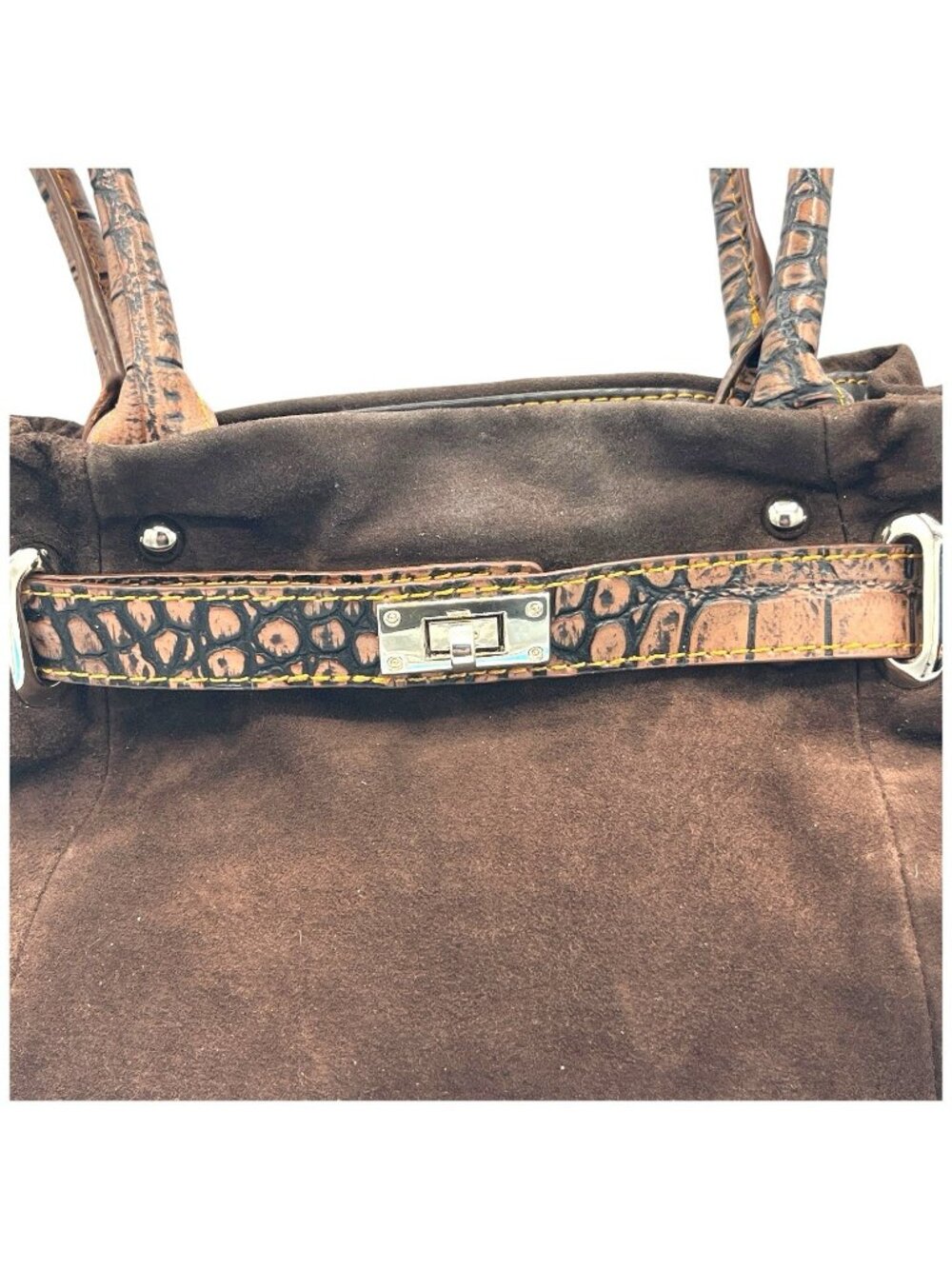 Gun Tote’n Mamas Adjustable Concealed Carry Brown Leather Suede Purse - Picture 9 of 16
